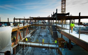 Image of building during construction. 