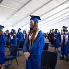 Graduates gathered under UB's Commencement Pavilion for the 49th Commencement of the School of Architecture and Planning. 
