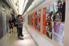 As a canvas for faculty and student work, Hayes Hall features hallways with hanging exhibit systems and swivel display lighting. Exhibits lined the north and south wings on every floor for the grand reopening events. Photo: Joe Cascio Photography