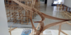Some students explored bent laminated wooden strips Photo credit: Charles Wingfelder