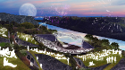 Rendering of ArtPark master plan, SO-IL, West 8, Charcoalblue