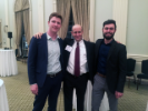 At the UB Career Conversations event with Mark Nusbaum (MArch '85 & BPS '83), senior associate of FXCollaborative, and students Kevin Turner (MArch '19) (left) and Elias Kotzambasis (MArch '19) (right), both of whom have interned with the firm. Photo: Joyce Hwang